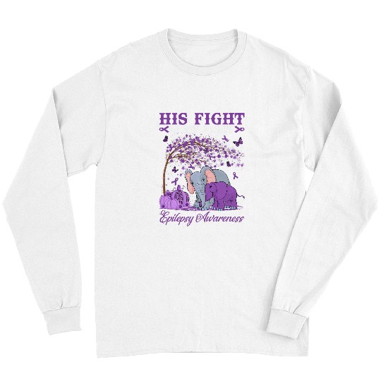 Elephant Mammal His Fight Is My Fight Epilepsy Awareness Elephant Fall Tree Long Sleeves