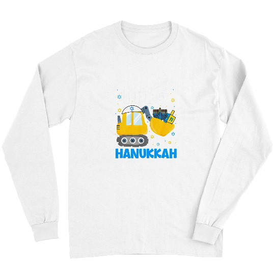 Excavator Fun I Dig Hanukkah Kids Toddler Excavator Construction Boy 1 Long Sleeves