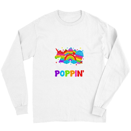 Unicorn Pet 100 Days Of School And Still Poppin 100th Cute Unicorn Kid Long Sleeves