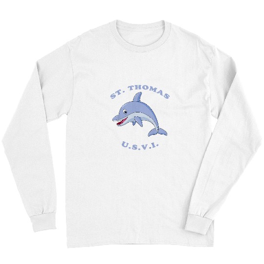Dolphin Pet Gift Kids Childrens St Thomas USVI Dolphin Vacation Long Sleeves
