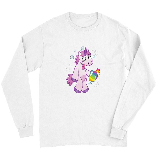 Unicorn Pet Funny Drunk Unicorn Festival Party Rave Drinking Long Sleeves