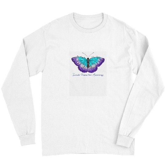 suicides Prevention 988 Ribbon Its Okay To Not Be Okay suicides Prevention Butterfly Long Sleeves