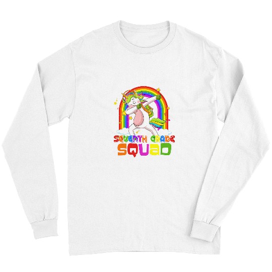 Unicorn Pet Seventh Grade Squad  Unicorn Rainbow Back To School Long Sleeves