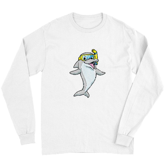 Dolphin Pet Gift Men Women Cool Dolphin Snorkel Whale Cute Orca Long Sleeves