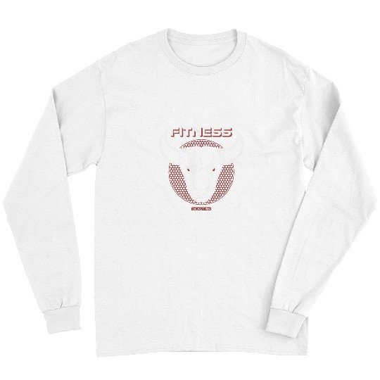 Fitness Bull Head Gym Training Workout Modern Red Gym Long Sleeves