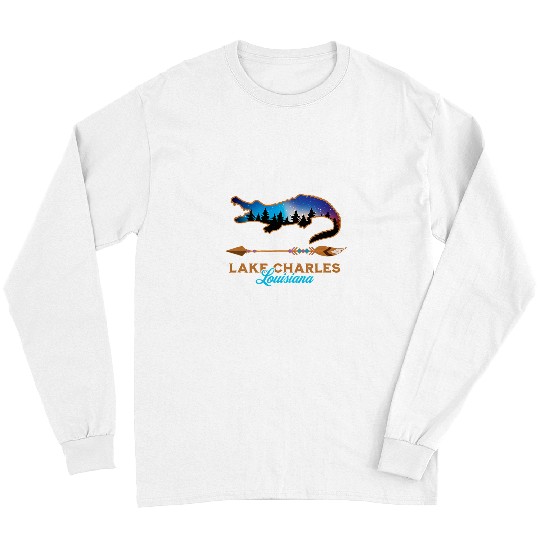 Alligator Pet Lake Charles Louisiana USA Bayou Cajun Alligator Souvenir Long Sleeves