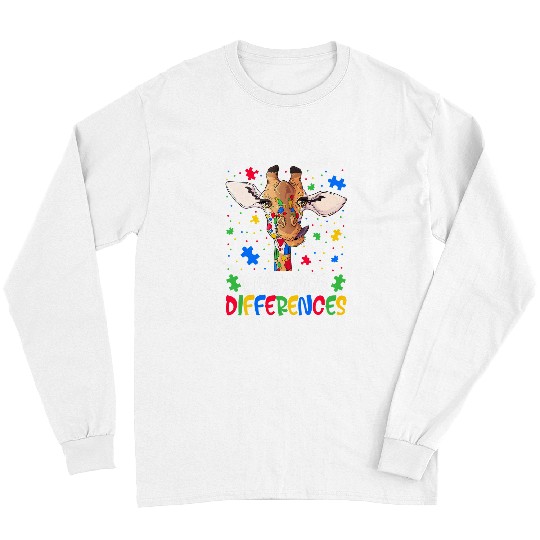 Giraffe Pet Embrace Differences Giraffes Head Puzzle Autism Awareness Day Long Sleeves