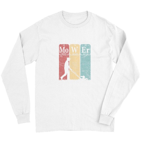Lawn Mower Fun Periodic Table Elements Lawn Mowing Nerd vintages 1 Long Sleeves