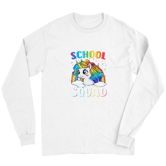 Unicorn Pet School Squad  Unicorn Rainbow Back To School Kids Long Sleeves