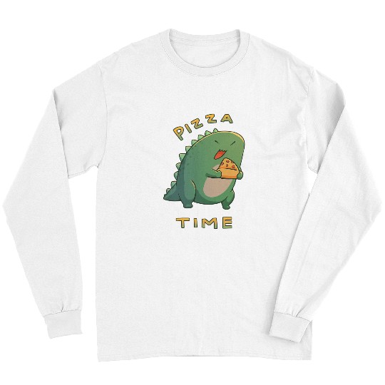 Dinosaur Pet Pizza Time Food TRex Dinosaur Themed Short Sleeve Tee Long Sleeves