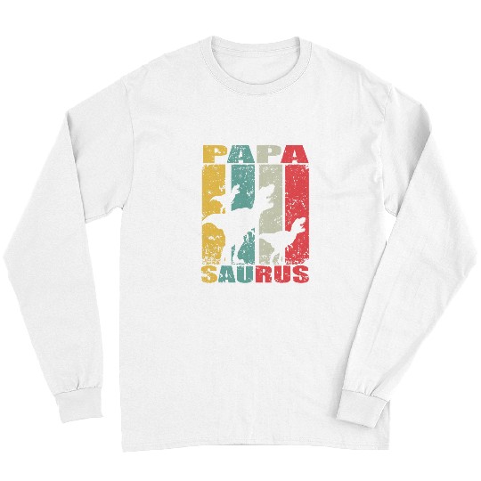 Dinosaur Pet Mens Papasaurus Dinosaur Dino Twin Family Papa Saurus Long Sleeves