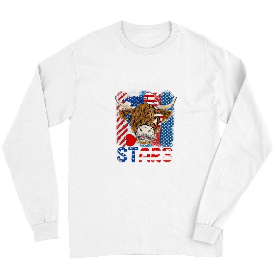 Cow Pet Oh My Stars Cow Usa Flag With 4th Of July Patriotic 01 Long Sleeves