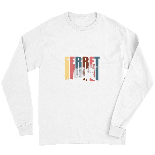 Ferret Pet Weasel Silhouette Zoo Animal Marten Mustelids Retro Long Sleeves