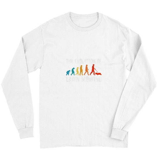 Lawn Mower Fun Care Taker Evolution of Lawn Mowing 8 Long Sleeves
