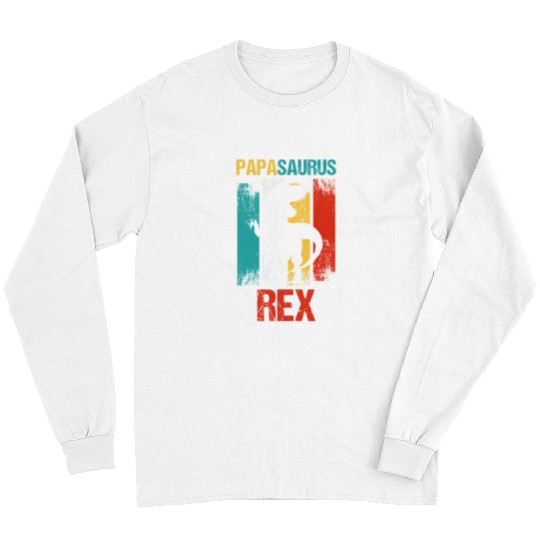 Dinosaur Pet Mens Papasaurus rexs Daddy Father TRex Dinosaur Daddy Fathers Day Long Sleeves