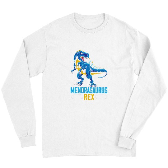 Dinosaur Pet Menorasaurus rexs Chanukah Menorah Hanukkah Israel Dinosaur 1 Long Sleeves
