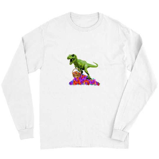 Dinosaur Pet Rabbits Boys Easter Dino Bunny Egg Hunt Dinosaur Trex T rexs Rabbit Long Sleeves