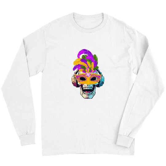 Mardi Gras Skull Top Hat New Orleans Witch Doctor Voodo 21 Long Sleeves
