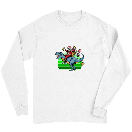 Dinosaur Pet Tyrannosaurus rexs Santa Long Sleeves