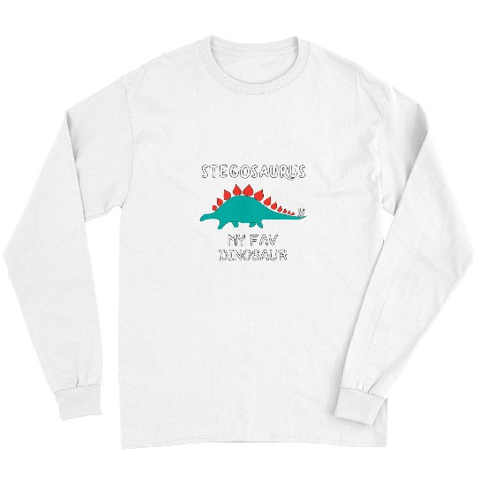 Dinosaur Pet Stegosaurus My Favorite Dinosaur Design Long Sleeves