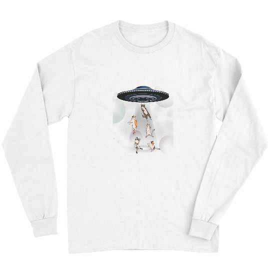 Aliens UFO Cat Galaxy Cat Cat UFO Long Sleeves
