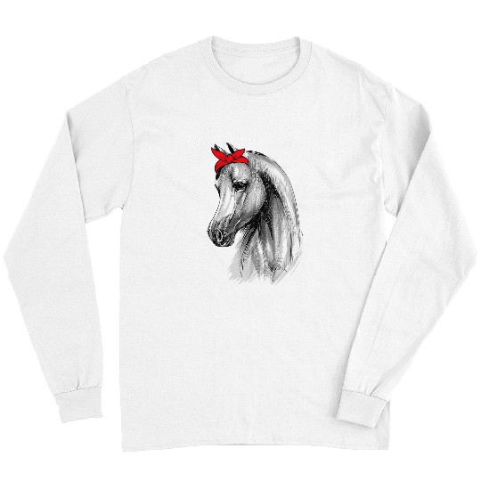 Horse Pet Red Bandana Polka Dot Horse Let Them Know You Love Horses Long Sleeves