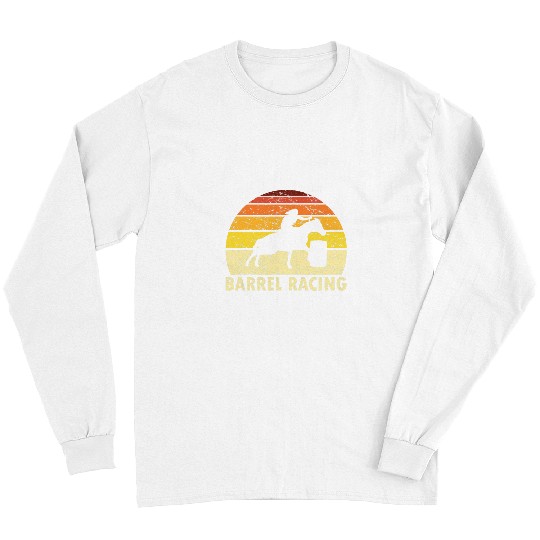 Horse Pet Retro Barrel Racing Cowgirl Barrel Racer Western Rodeo Long Sleeves