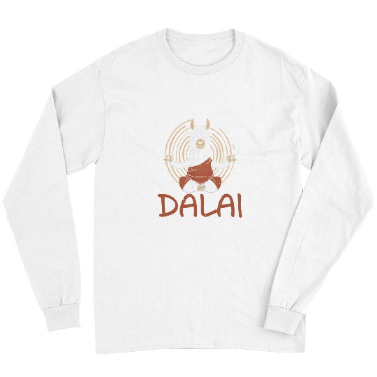 Llama Pet Dalai Lama Llama Does Yoga Meditation With Buddhism Alpaca Long Sleeves