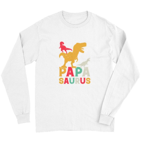 Dinosaur Pet Mens Papasaurus Papa Dinosaur Papa Saurus Papa Dino Long Sleeves