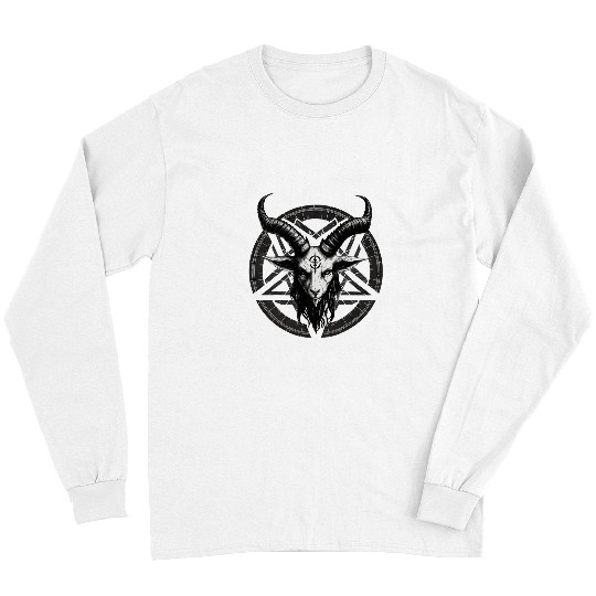 Goats Pet Satanic Pentagram Goats Head Occult Baphomest Atheism Devil 43 Long Sleeves