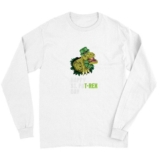 Dinosaur Pet St Patricks Day Happy St PaTREX Funny Dinosaur Rip Long Sleeves