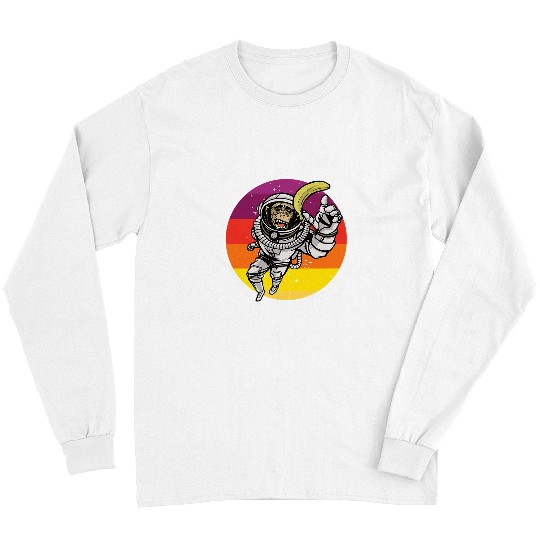 Astronaut Job Retro Astronaut Space Monkey 3 Long Sleeves