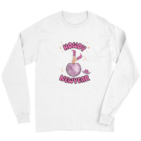 Horse Pet Howdy New Year Funny Cowgirl Horse Equestrian Cow Girl Long Sleeves