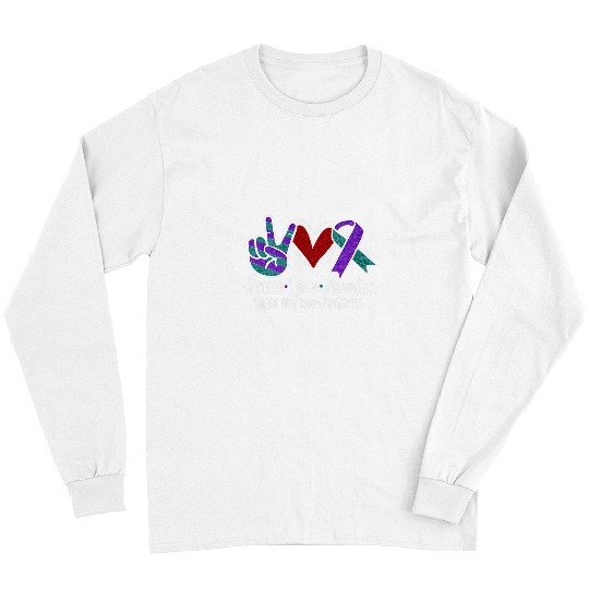 suicides Prevention 988 Ribbon Peace Love Prevention Purple Teal Ribbon 1 Long Sleeves