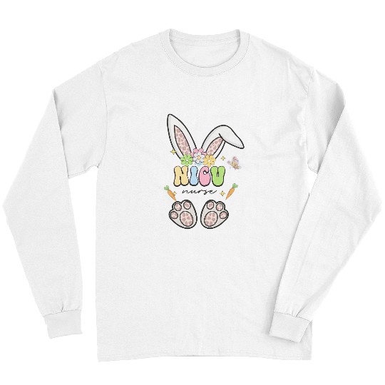 Discover nurses Job neonatal nurses easter leopard bunny nicu nurses peds Long Sleeves
