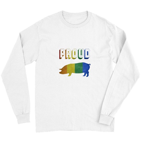 Pig Pet Proud Pig LGBT Flag Pride Clothing Transgender Pride Flag Long Sleeves