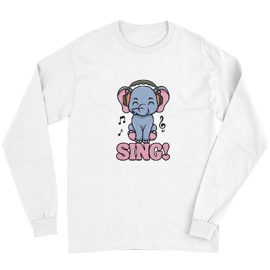 Elephant Mammal Singing Elephant Singer Karaoke Songwriter Elephant Sing Long Sleeves