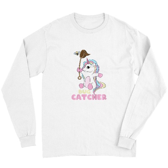 kids bug catcher Unicorns insect hunte entomologist girl Long Sleeves