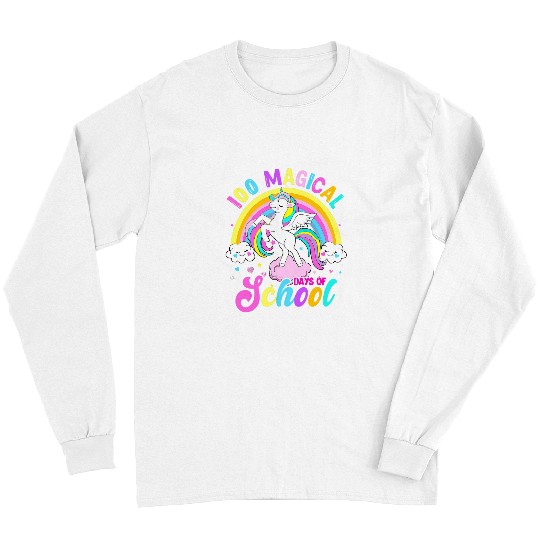 Unicorn Pet 100 Magical Days Of School Unicorn Rainbow Student Teacher Long Sleeves