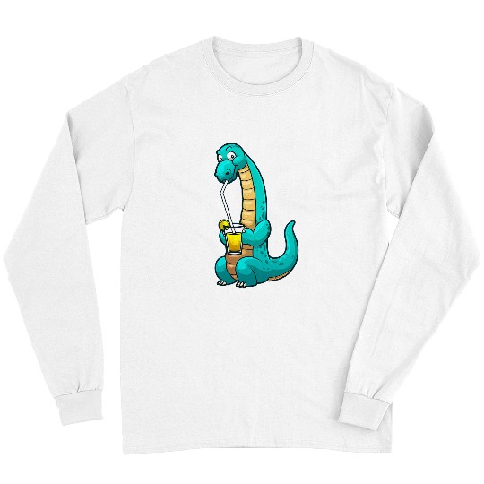 Dinosaur Pet Funny Lemonade For Men Women Lemon Juice Glass Brontosaurus Long Sleeves