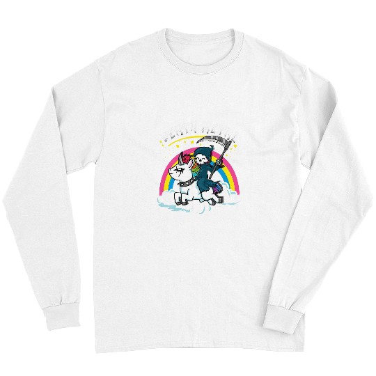 Unicorn Pet Funny Rainbow Skeletons Unicorn Death Metal Music Festival Long Sleeves