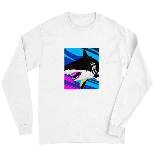 Shark Pet Pop Art Great White Shark Scuba Diving 12 Long Sleeves