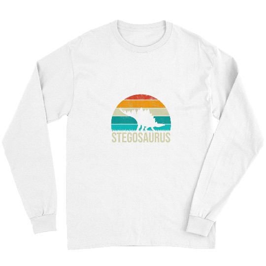 Dinosaur Pet Stegosaurus vintages Retro Sunset Dinosaur Lovers Dino Long Sleeves
