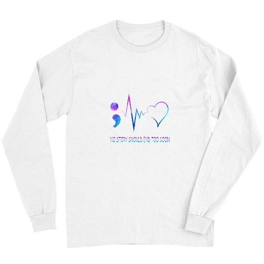 suicides Prevention 988 Ribbon no story should end soon suicides awareness depression mental Long Sleeves