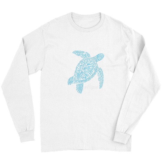 Turtle Pet Antigua Barbuda Tribal Sea Turtle Scuba Diving Vintage Long Sleeves