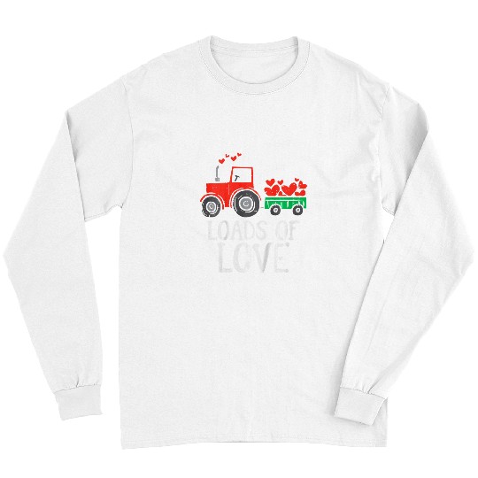 Tractor Fun driving Loads Of Love Tractor Cute Valentines Day Truck Toddler Boys 1 Long Sleeves
