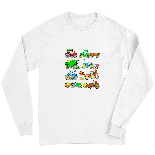Excavator Fun Kids Farm Vehicles Tractors Digger Seeder Tractor Harvester Long Sleeves