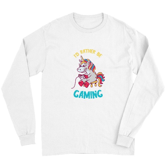 Unicorn Pet Gamer Computer Gaming Video Games Console Gamer Long Sleeves