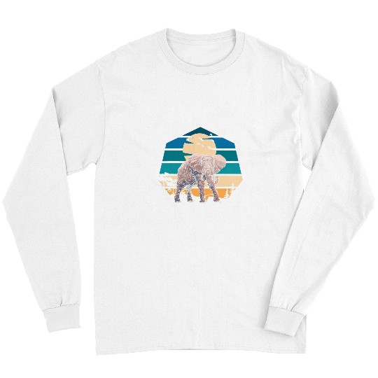 Elephant Mammal Elephant Sunset Africa India Wilderness Wildlife Zoo Long Sleeves