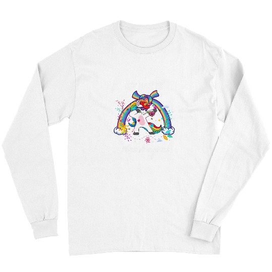 Unicorn Pet My Farts Are Magical Rainbow  Unicorn With Rose Gag Long Sleeves